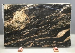 Black Amber / Magma Gold Granite 3cm / #11004 (76″ x 115″) Group F