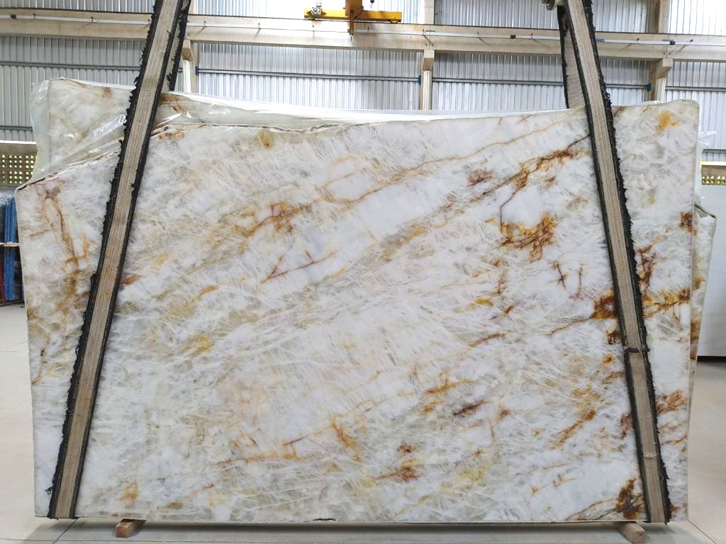 Crystallo Gold 3 cm Polished Quartzite #4418 ( 76