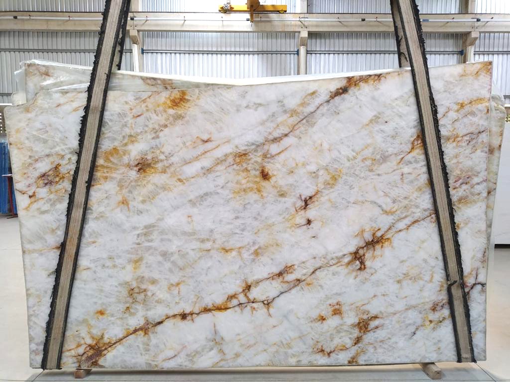 ***FINAL SALE*** Crystallo Gold 3 cm Polished Quartzite #3418 ( 76