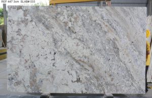 White Paradise Polished Granite 3 cm #36499 ( 78″ x 125″ ) Group B